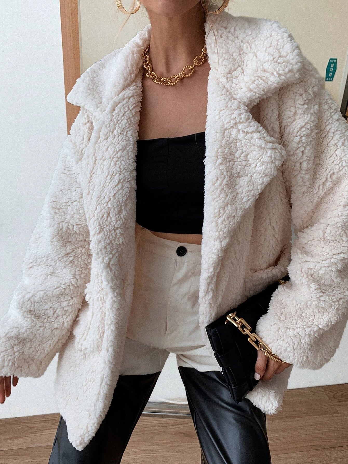 Florez Pocket Patched Fleece Coat