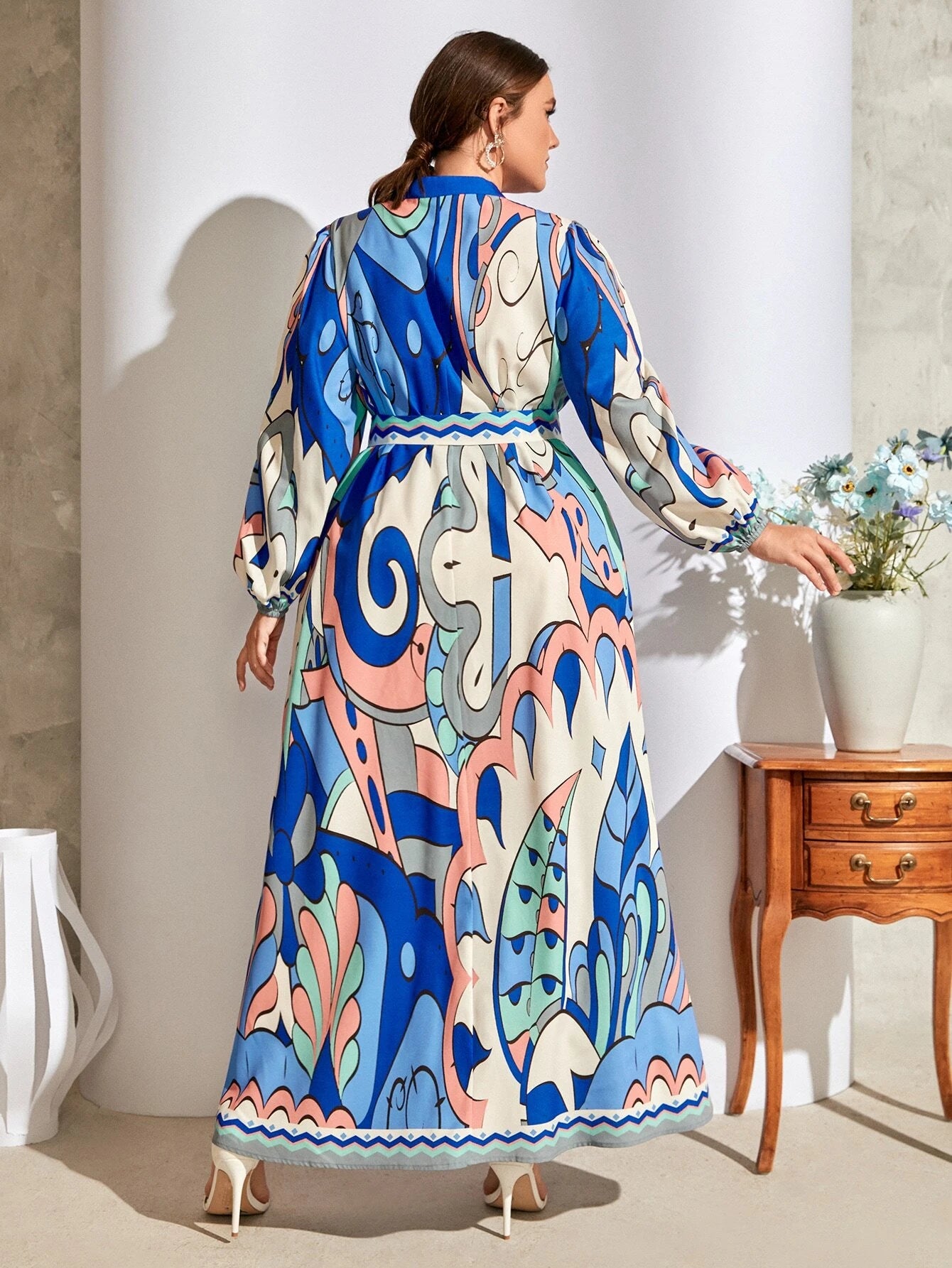 Clo Lantern Sleeve Maxi Dress