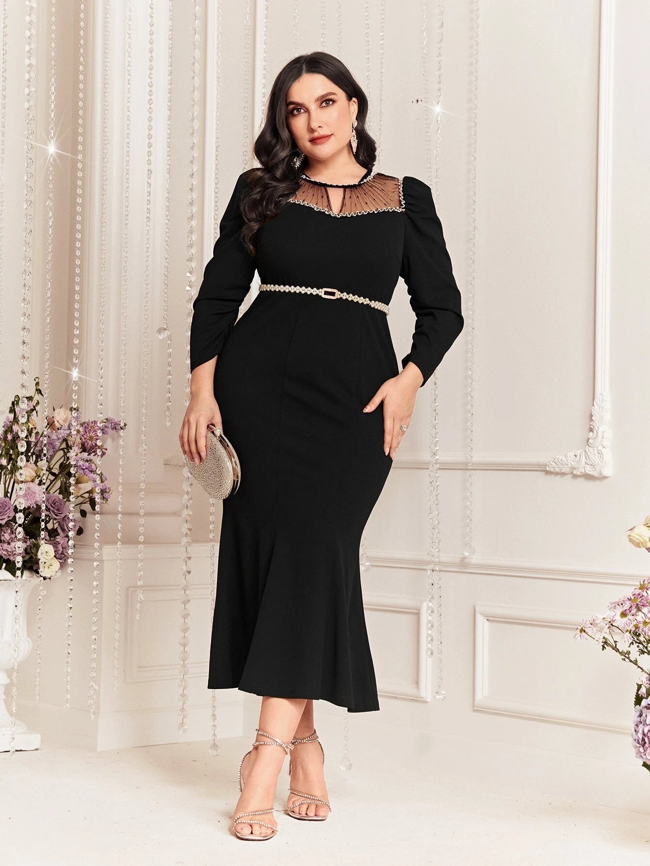 Fanny Puff Sleeve Dress - Black