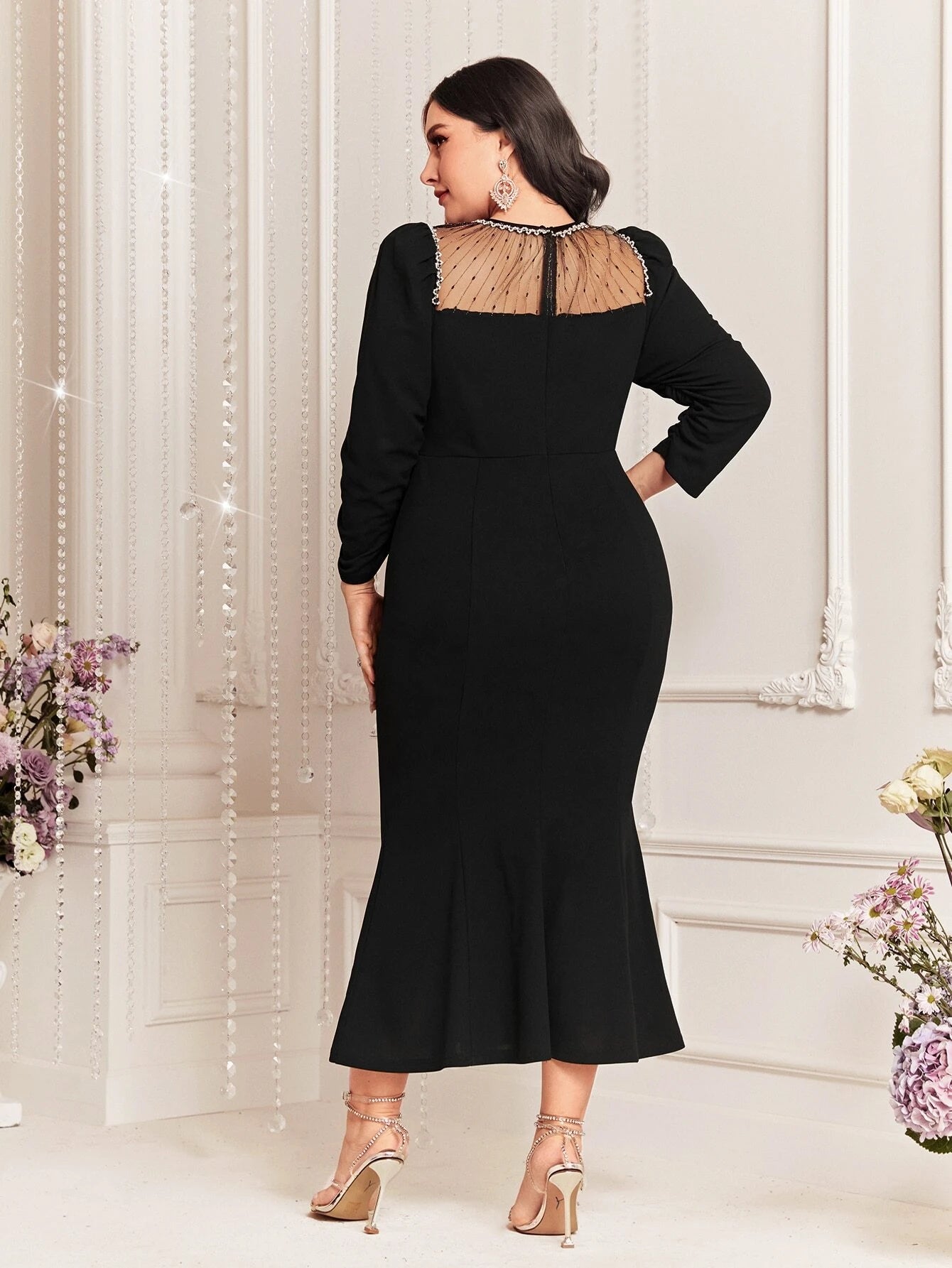 Fanny Puff Sleeve Dress - Black