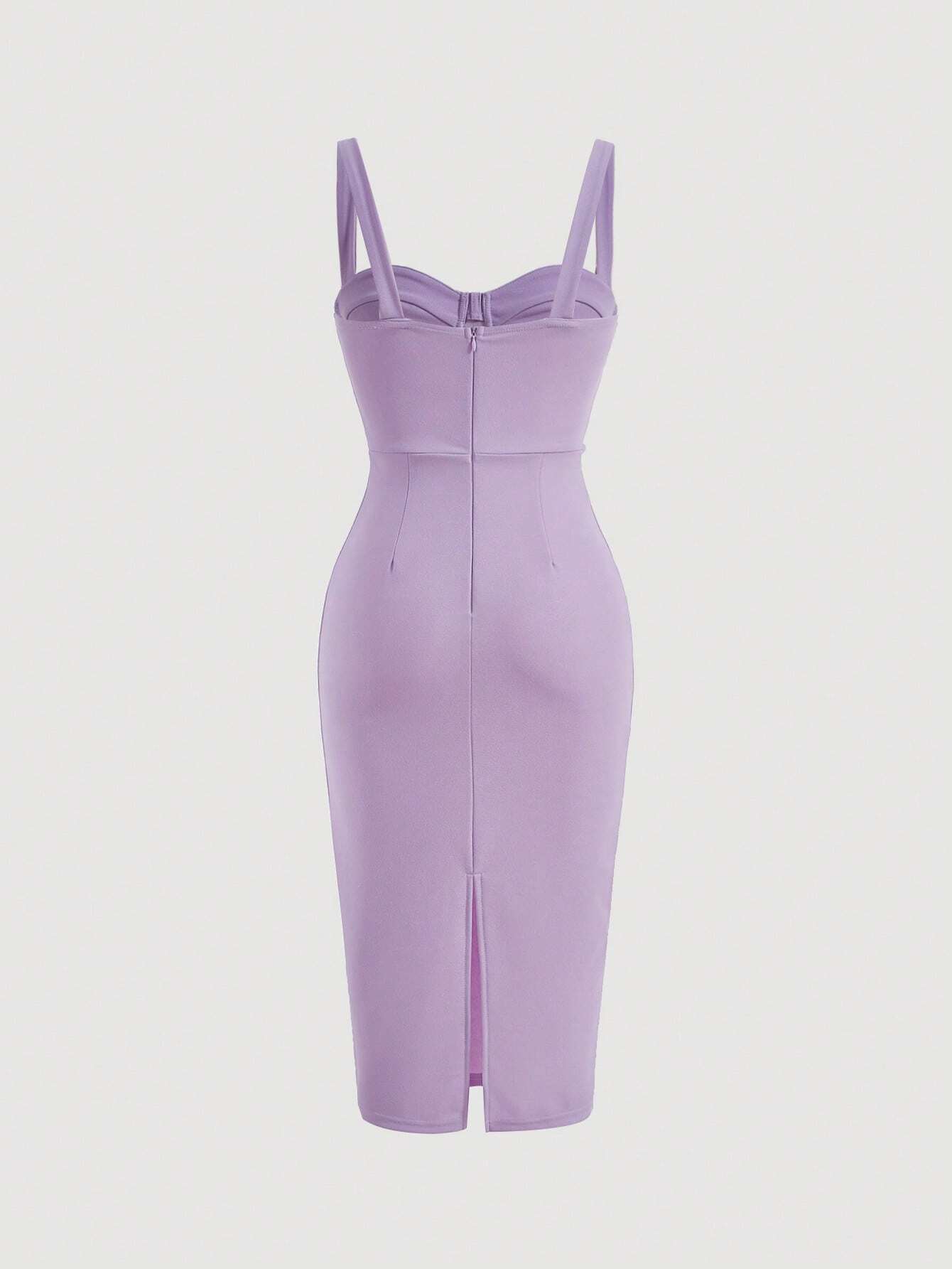 Lavender Bustier Midi Dress