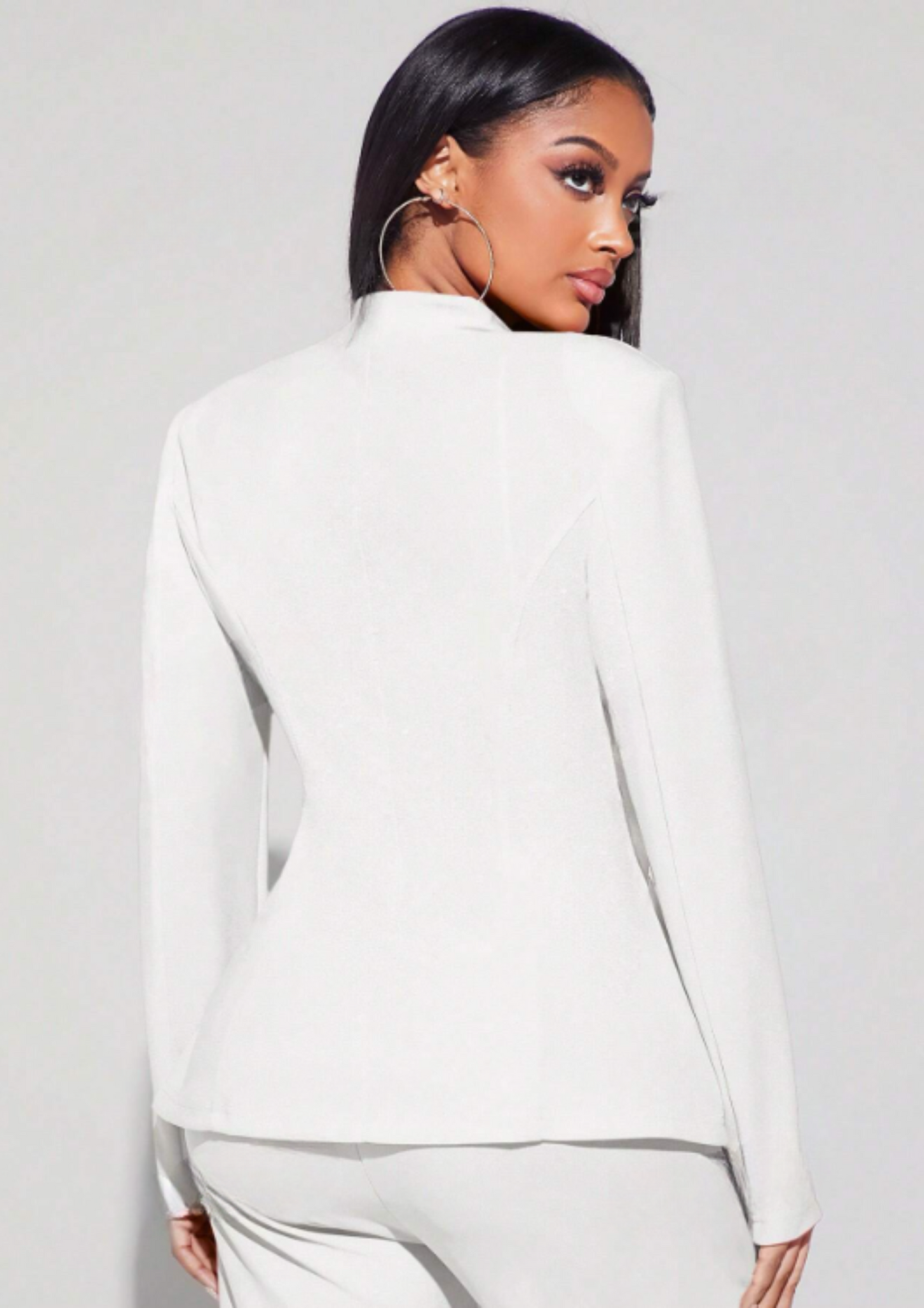 MYLA SINGLE BUTTON BLAZER - WHITE
