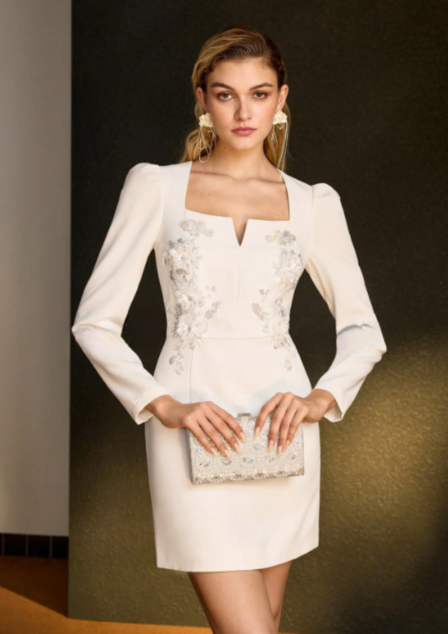 ZALIA SEQUIN FLORAL DRESS