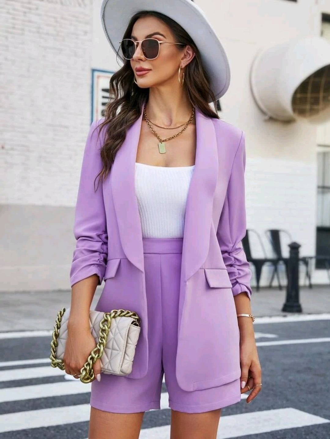 Serina Short Set - Lilac Purple