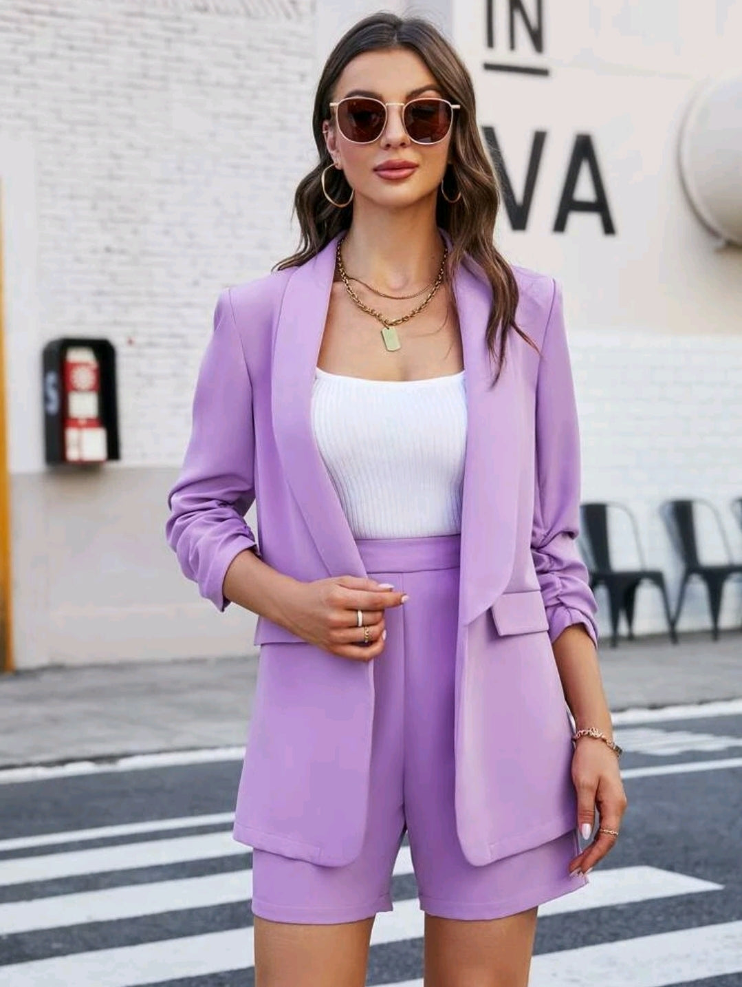 Serina Short Set - Lilac Purple