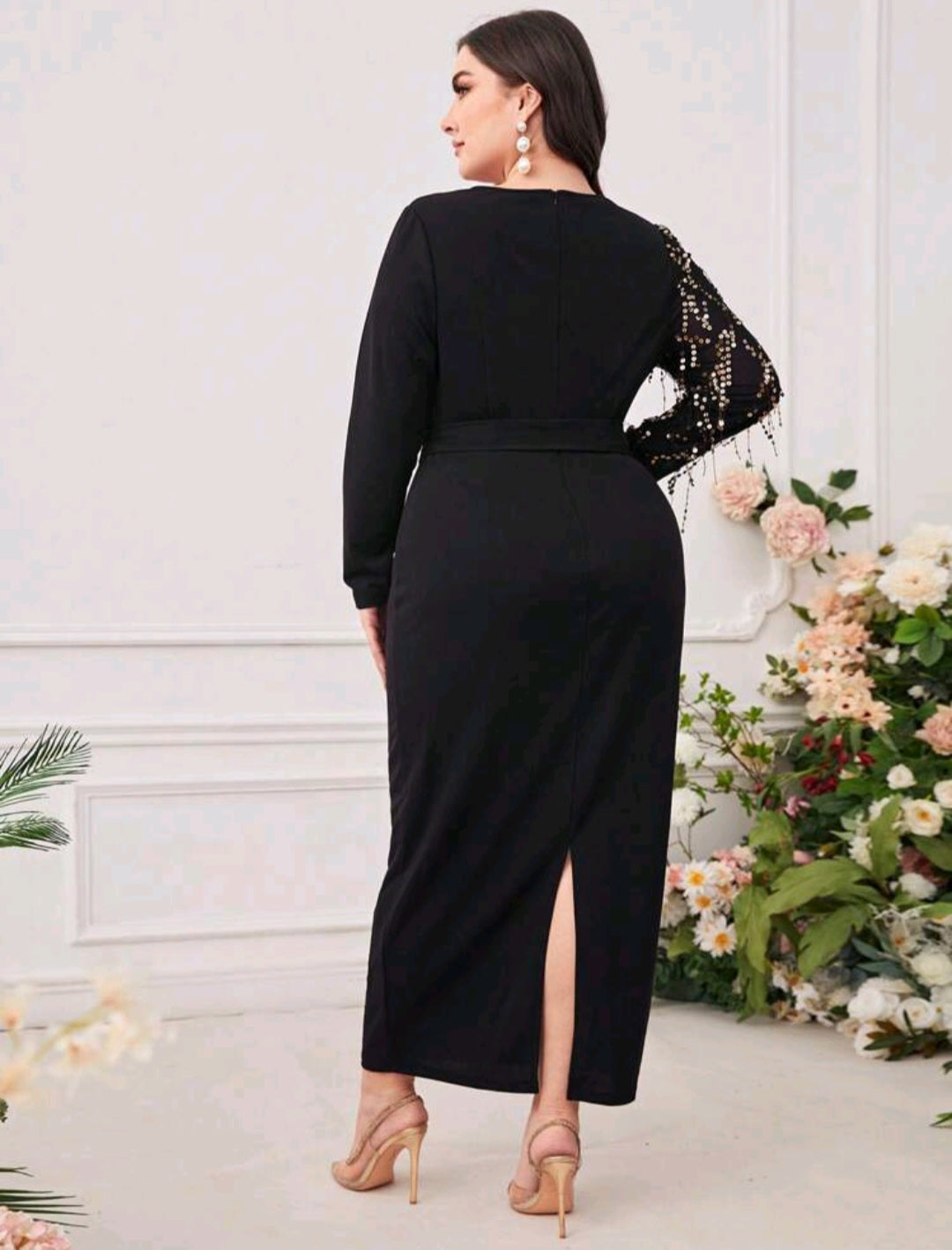 Catarina Sequin Belted Dress