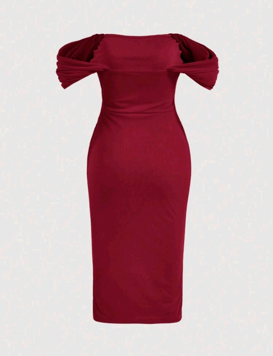 Luella Off Shoulder Ruched Bodycon Dress - Burgundy