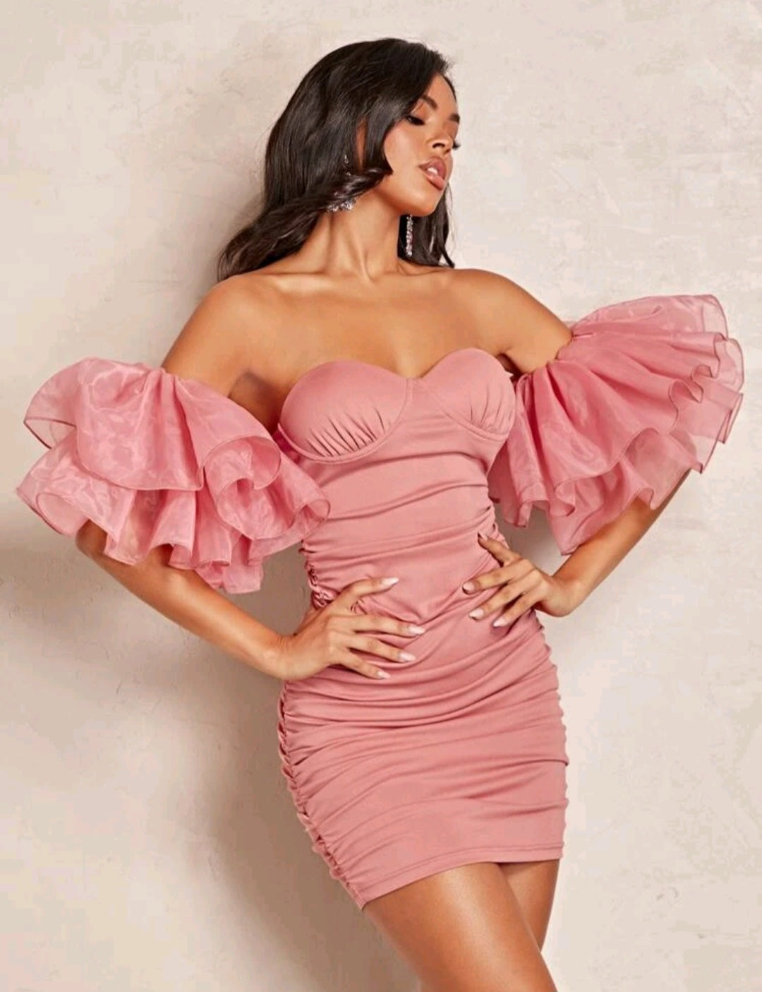 Payton Off Shoulder Exaggerated Ruffle Mini Dress