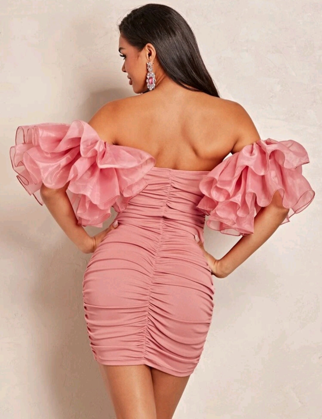 Payton Off Shoulder Exaggerated Ruffle Mini Dress