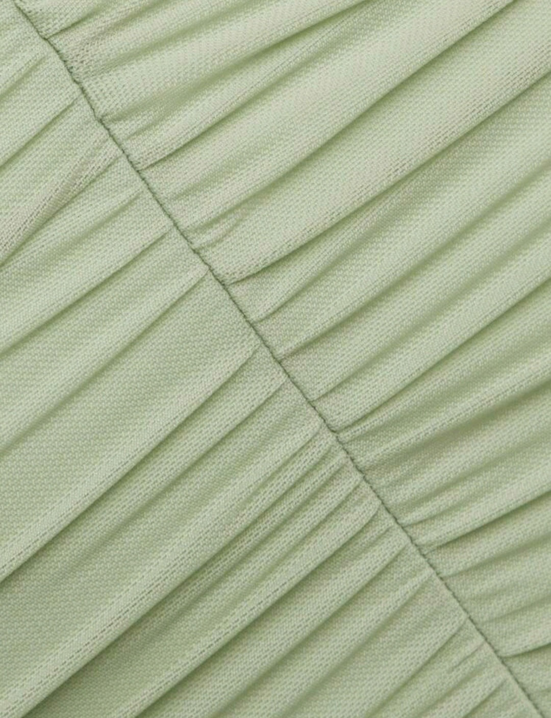 Eva Off Shoulder Ruched Split Thigh Mesh Dress - Mint Green