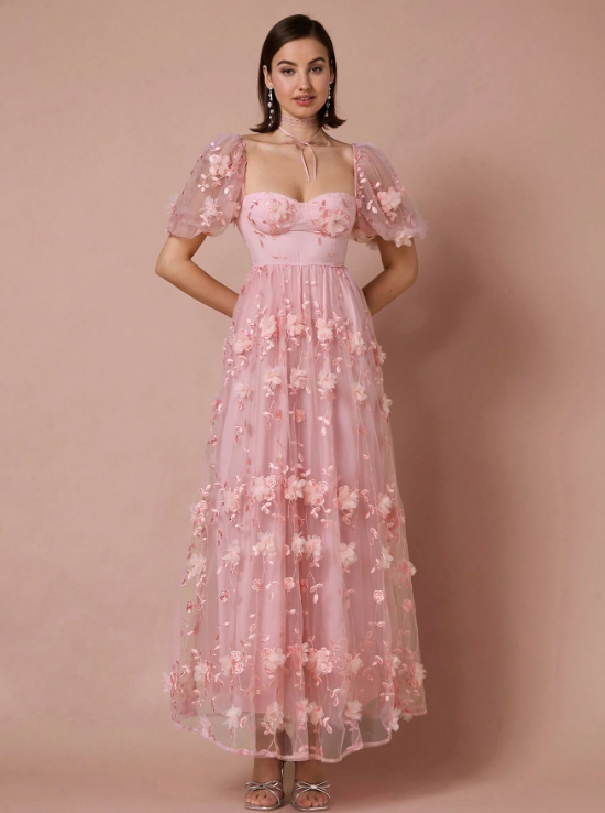 PEONY ROMANTIC FLORAL MAXI DRESS