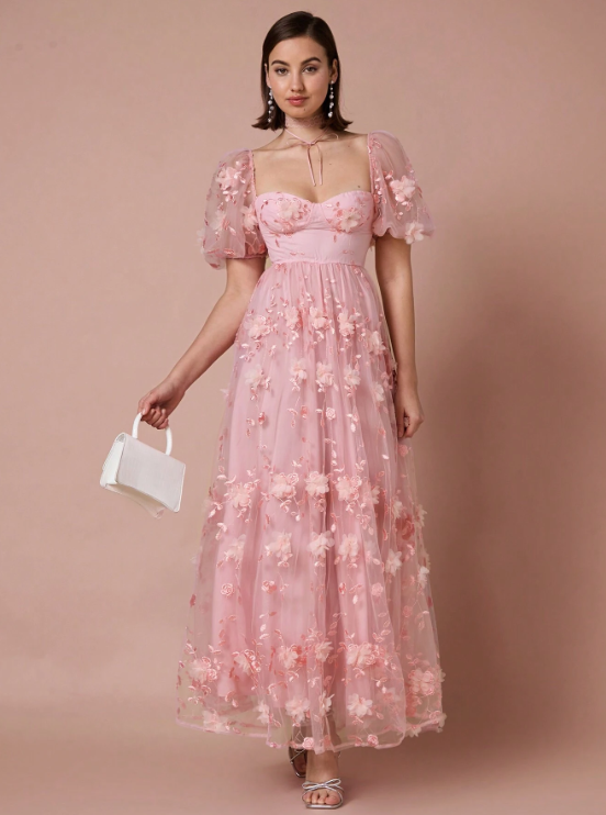 PEONY ROMANTIC FLORAL MAXI DRESS