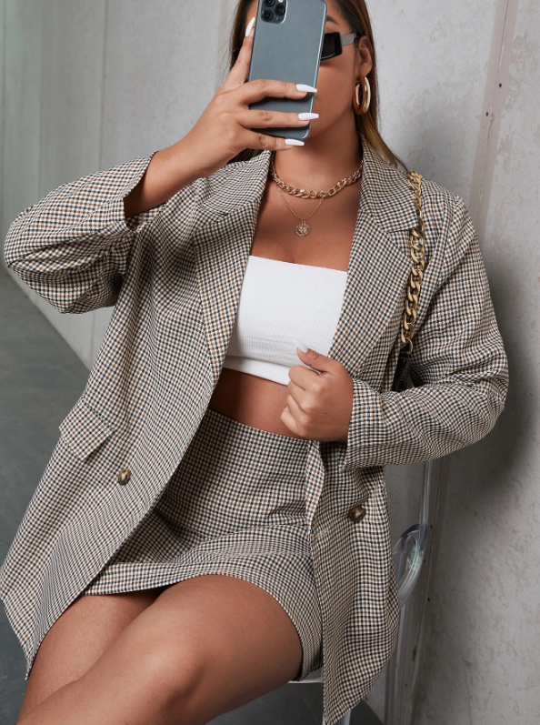 CIARO DOUBLE BUTTON BLAZER & SKIRT