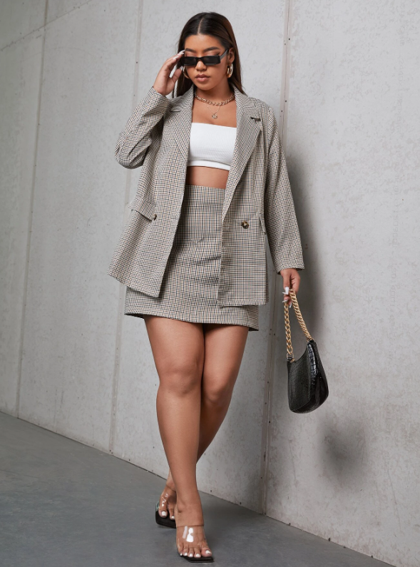 CIARO DOUBLE BUTTON BLAZER & SKIRT