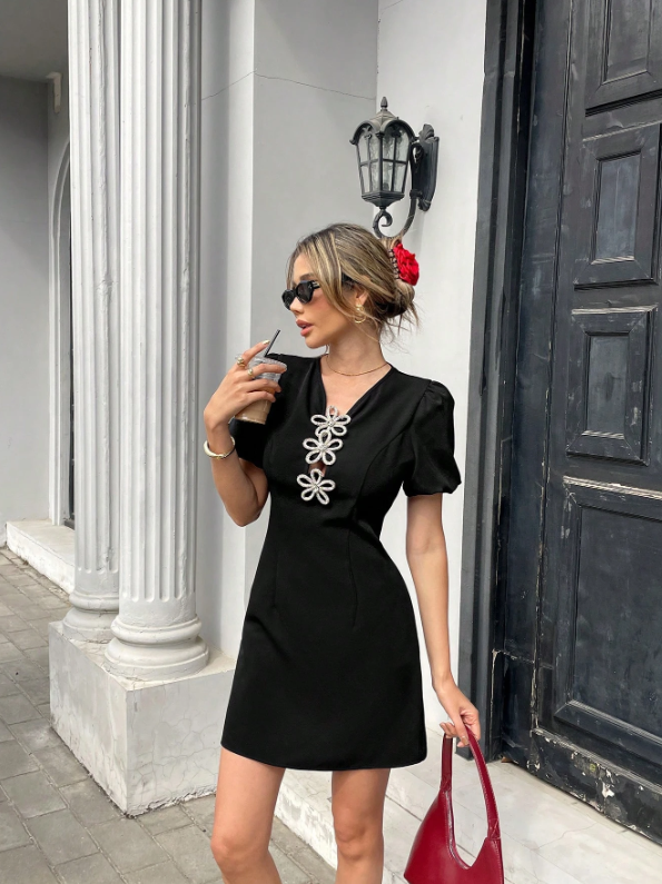 SARELLE DIAMOND FLOWER DRESS