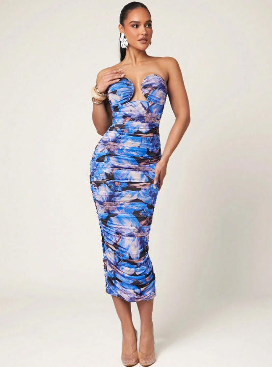 SOLIS TUBE TOP DRESS-FLORAL
