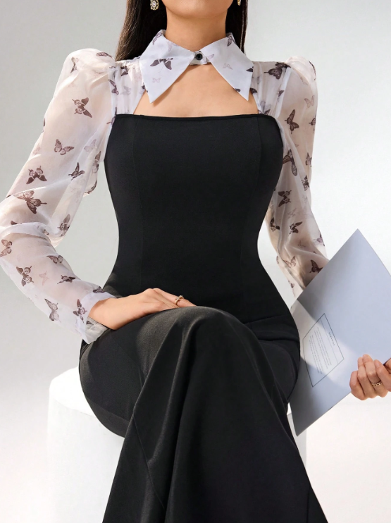 SERAPHINA BUTTERFLY MIDI DRESS