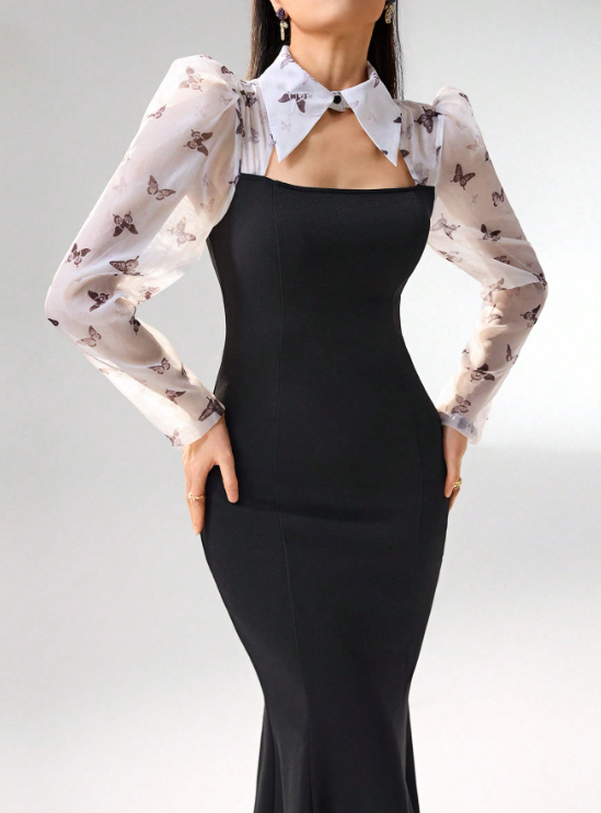 SERAPHINA BUTTERFLY MIDI DRESS