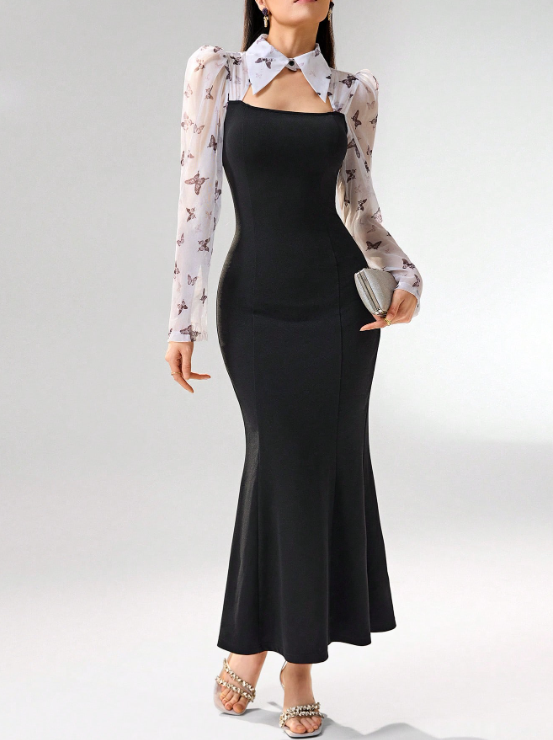 SERAPHINA BUTTERFLY MIDI DRESS