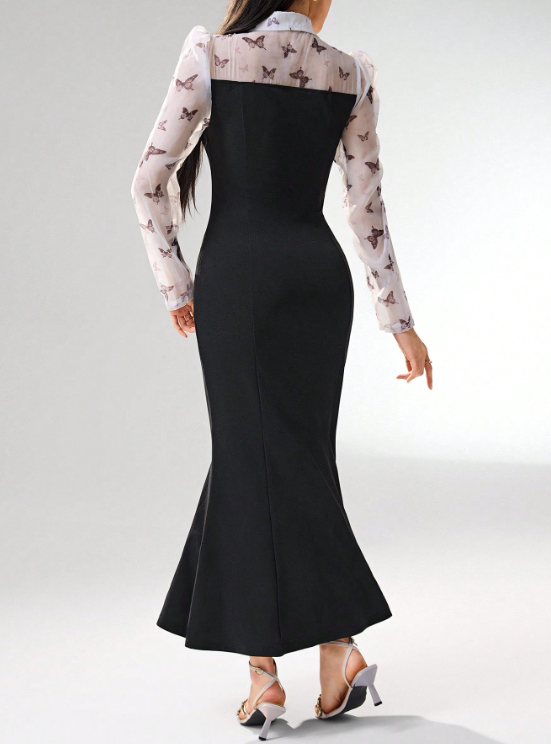 SERAPHINA BUTTERFLY MIDI DRESS