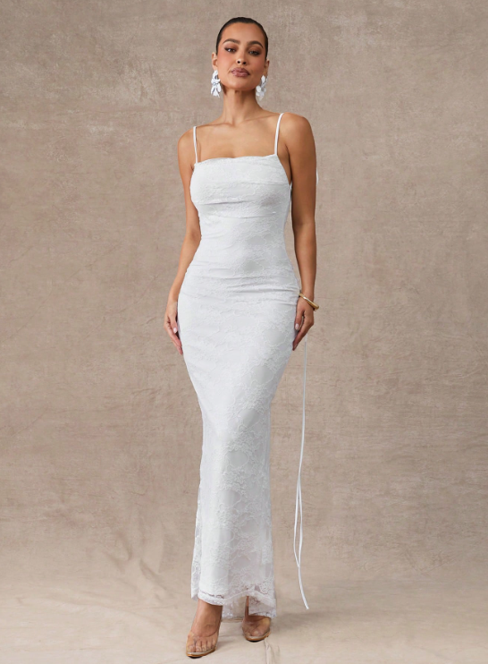 MIA BACKLESS LACE MAXI DRESS