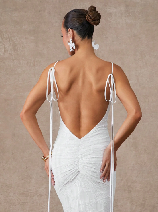 MIA BACKLESS LACE MAXI DRESS