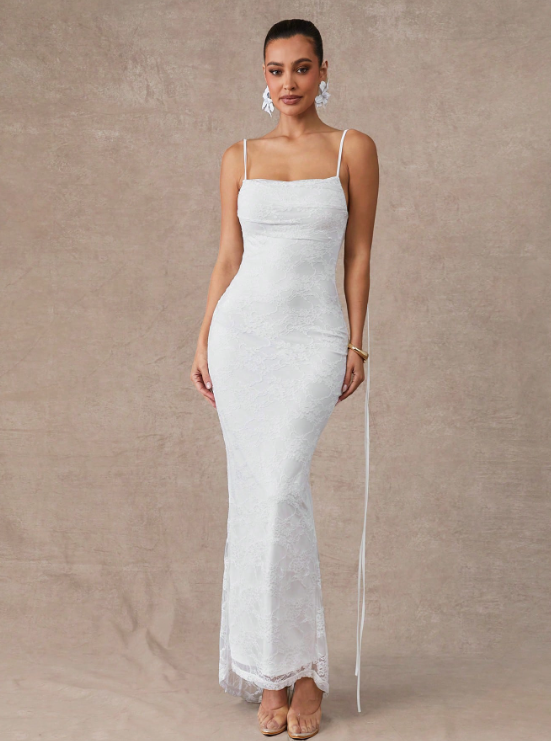 MIA BACKLESS LACE MAXI DRESS