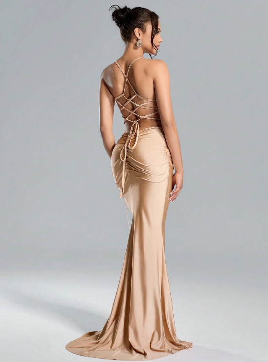 MAEVA SEQUIN BACKLESS MAXI DRESS