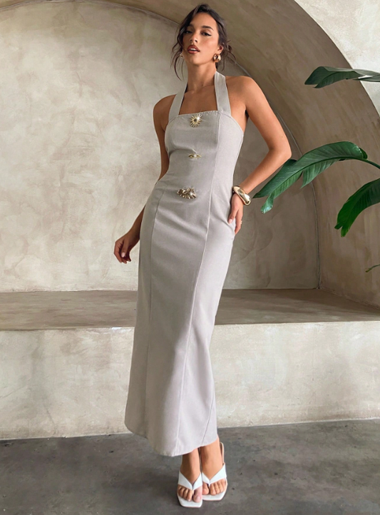 KADE METAL DECOR MAXI DRESS