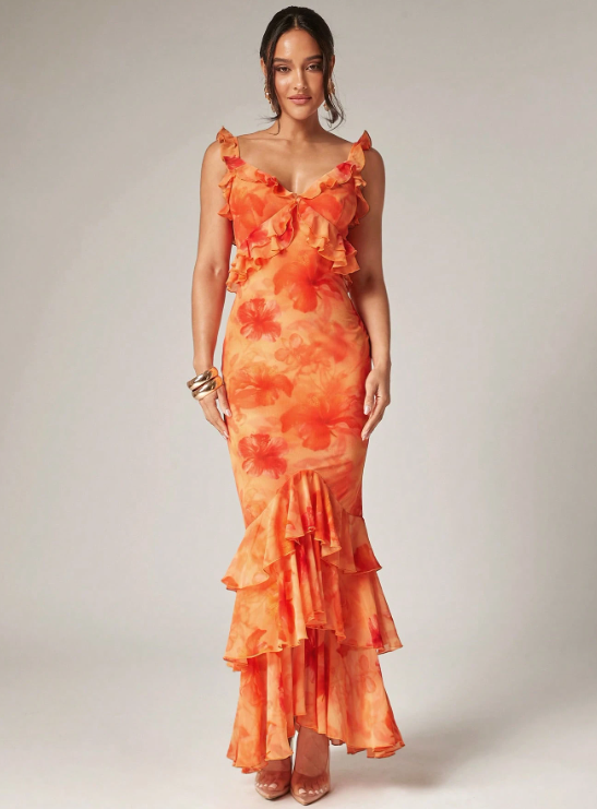 BLOOM RUFFLES MAXI DRESS