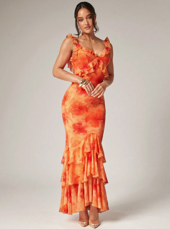 BLOOM RUFFLES MAXI DRESS