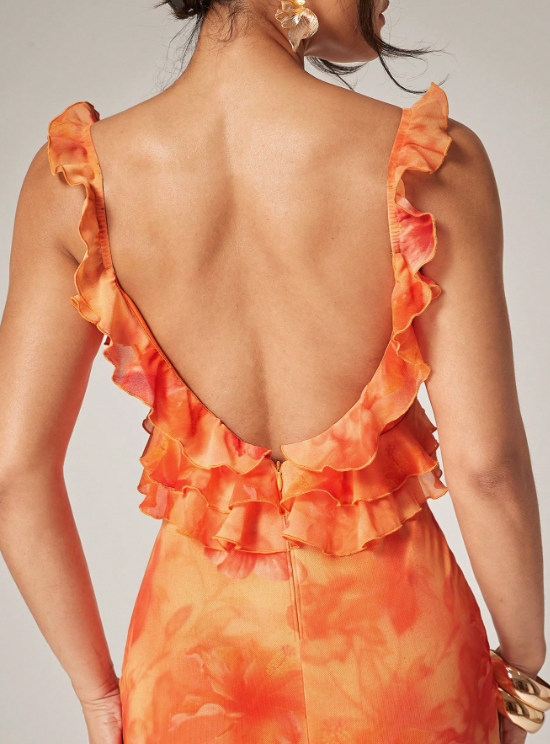 BLOOM RUFFLES MAXI DRESS