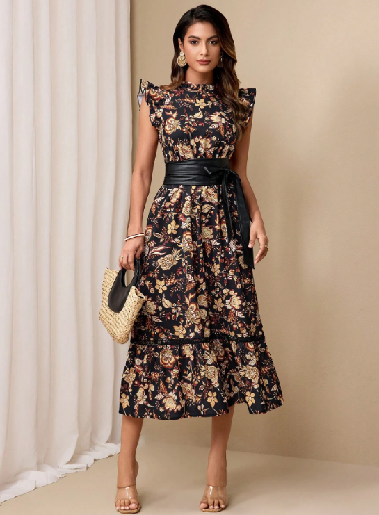 JENNIFER FLORAL MIDI DRESS