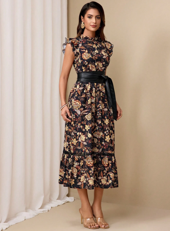 JENNIFER FLORAL MIDI DRESS