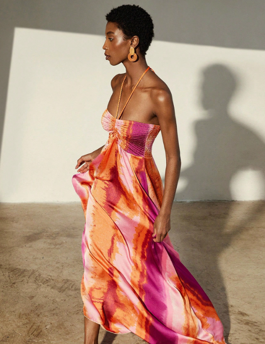 SARA CHIFFON TIE-DYE MAXI DRESS