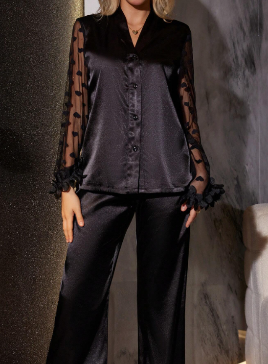 LuxeNights Heart Shape Sleepwear Set