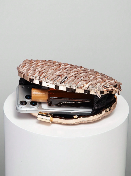 Grace Shiny Beaded Evening Clutch Bag