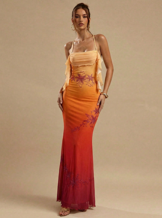 Stella Floral Ruffle Maxi Dress