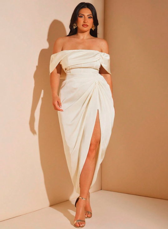 Evangeline Midi Dress - Apricot