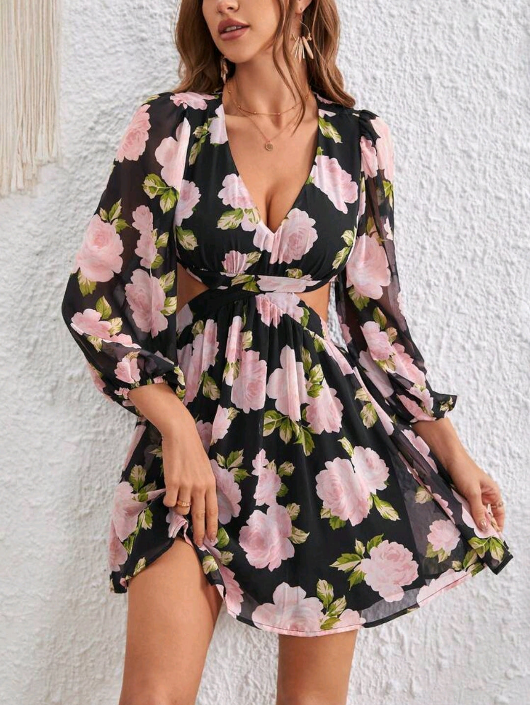 Bloom Floral Cut Out Dress