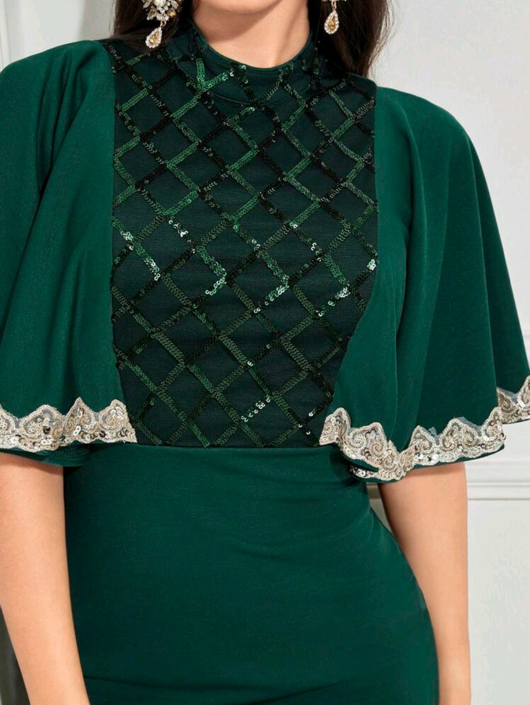 Phobie Sequin Midi Dress - Green