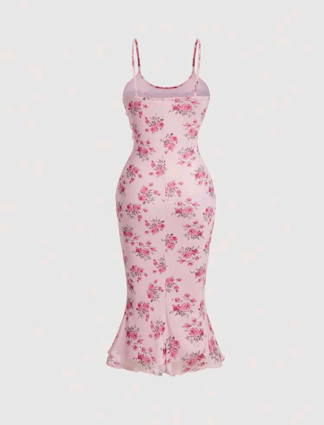 Karen Ruffle Trim Midi Floral Dress