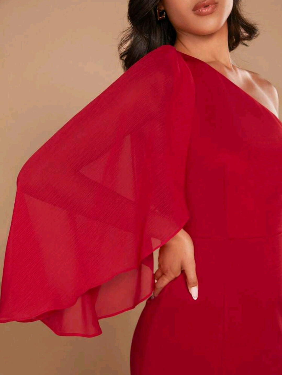 One Shoulder Split Thigh Dress