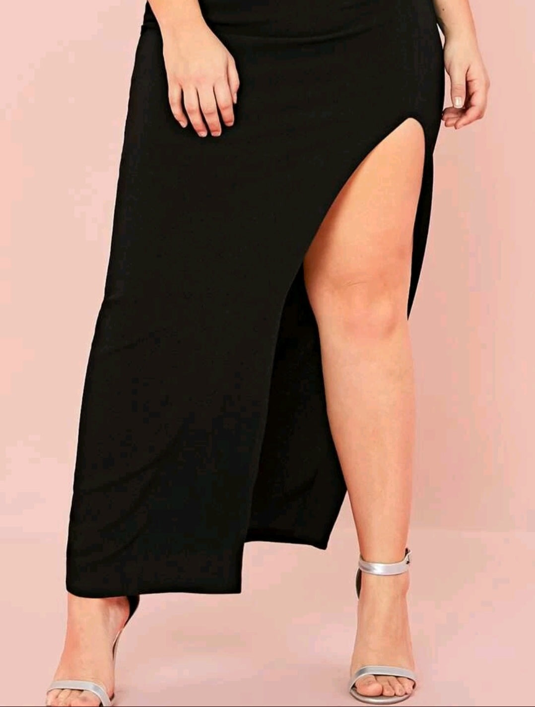 Split Thigh Solid Maxi Dress