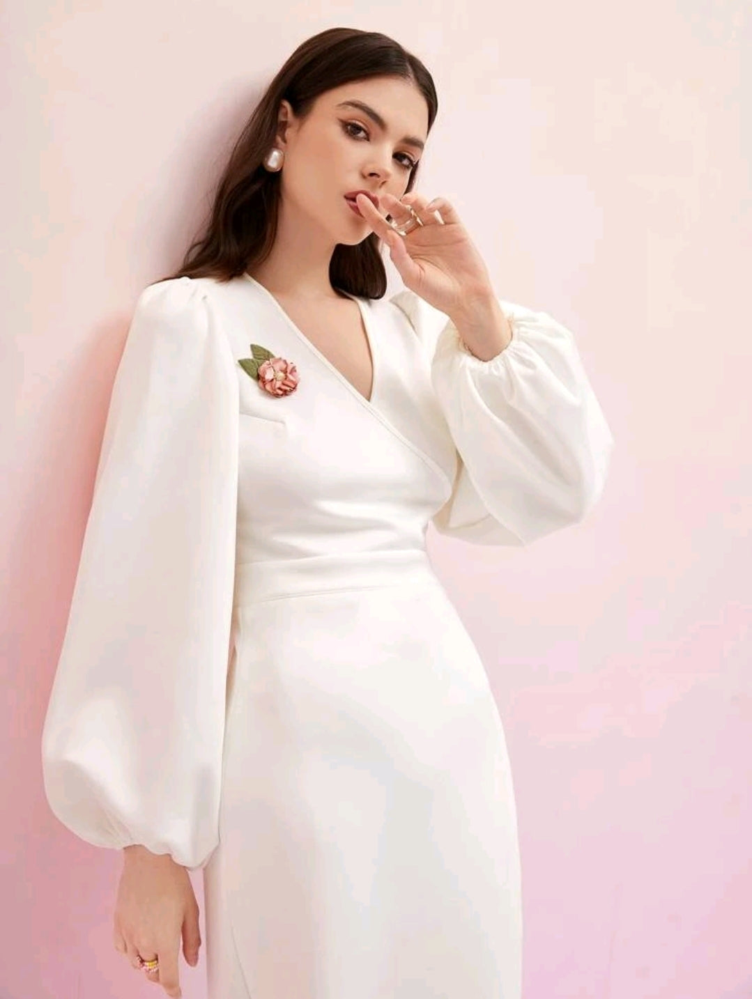 Cordelia Wrap Hem Dress - White