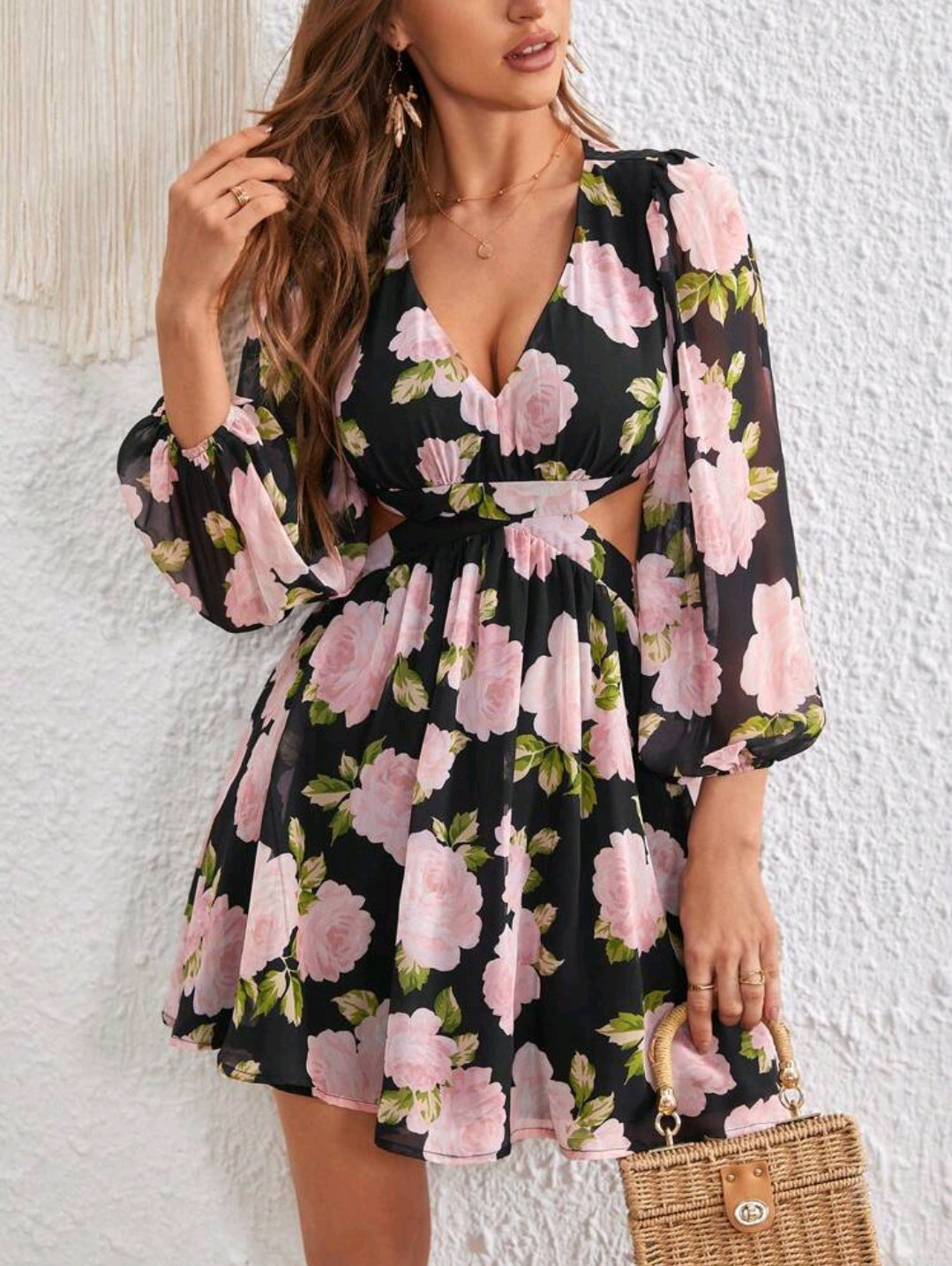 Bloom Floral Cut Out Dress