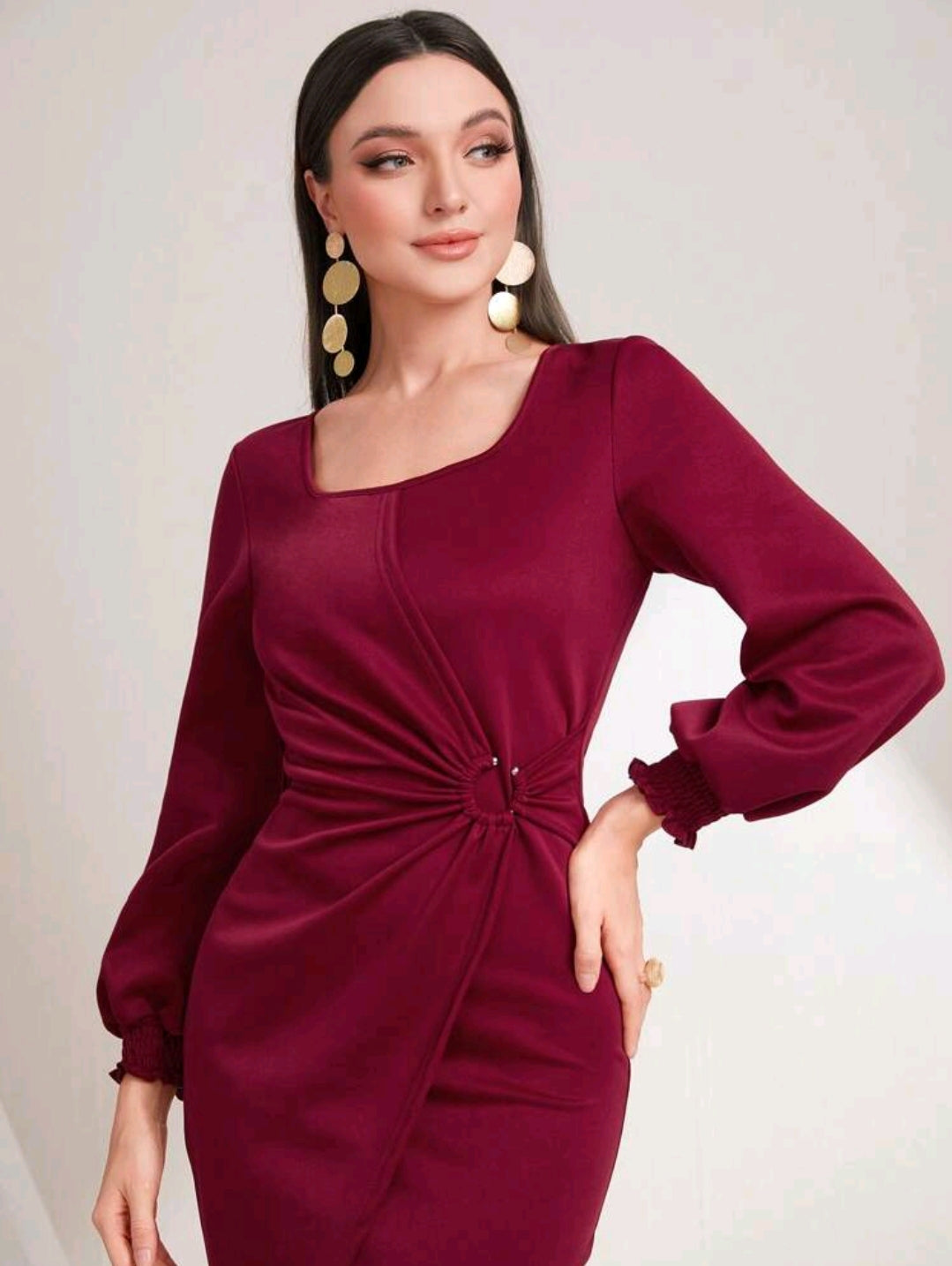 Birdie Twist Front Midi Dress