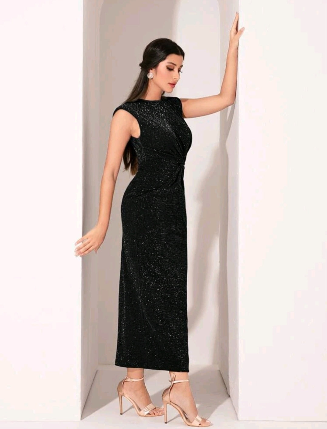 Maeva Glitter Dress - Black