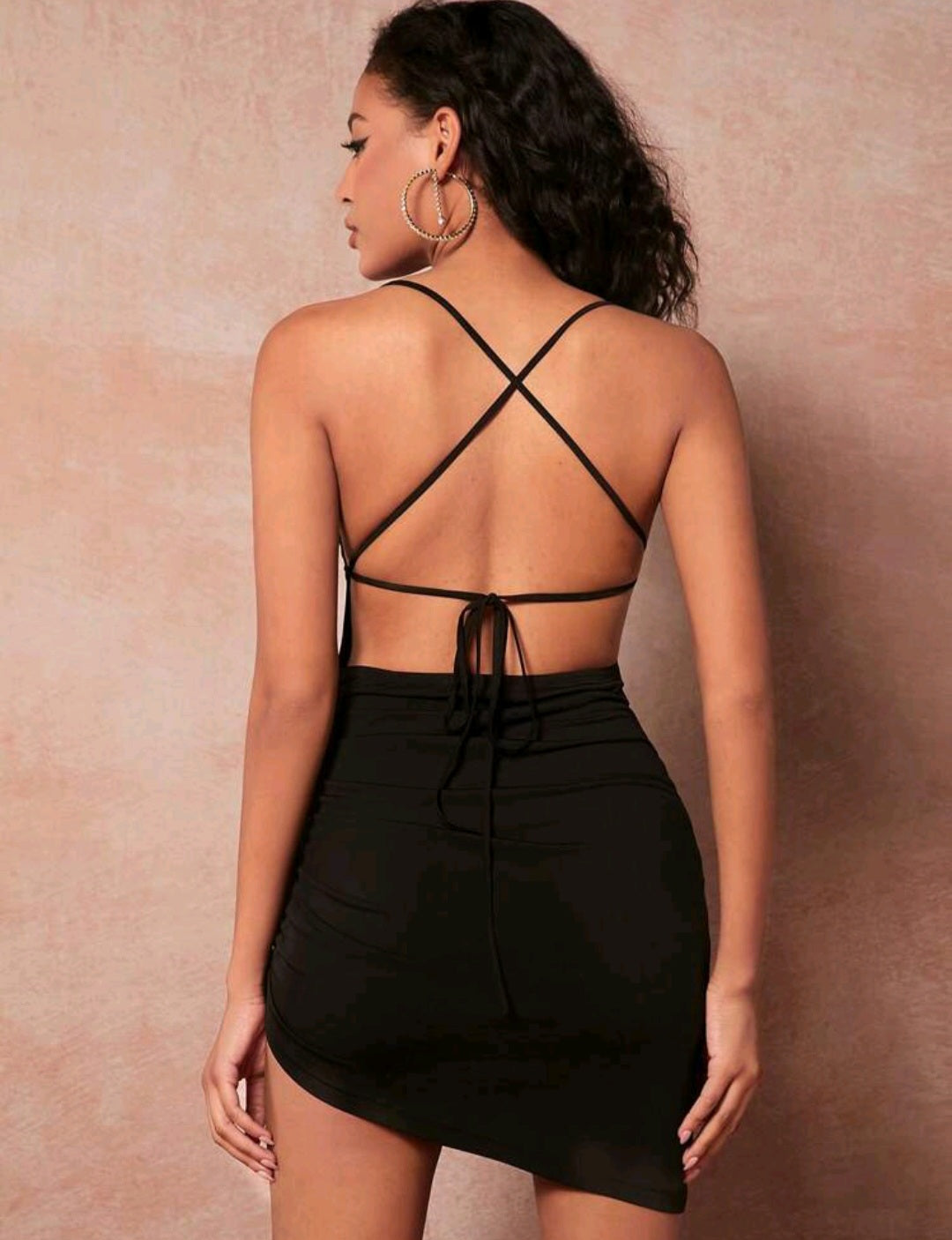 Solid Ruched Side Bodycon Dress