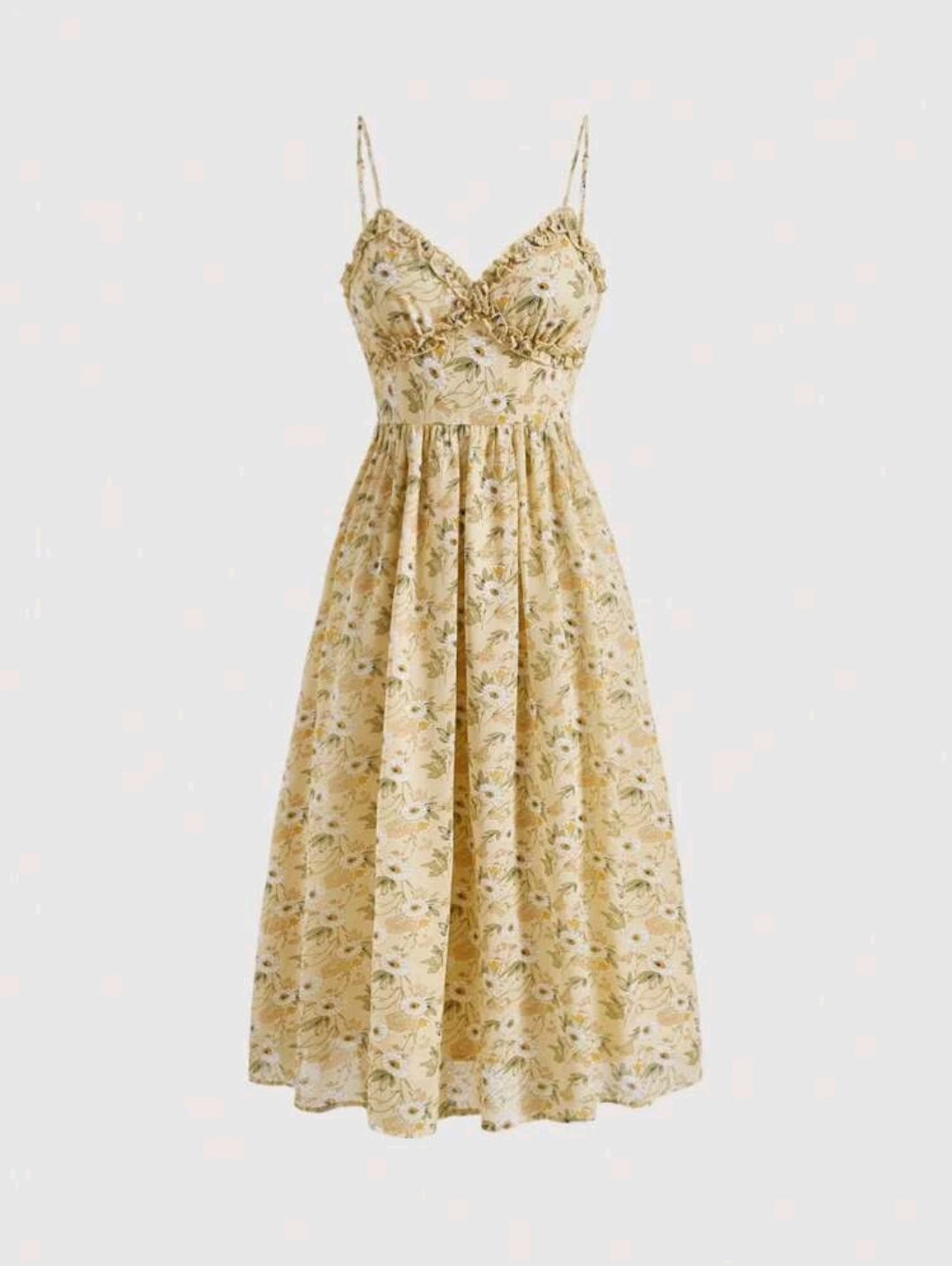 Abbie Floral Maxi Dress - Yellow